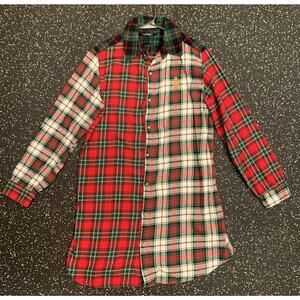LRL Lauren Ralph‎ Lauren Shirt Adult Medium Pajama Flannel Crest Christmas
